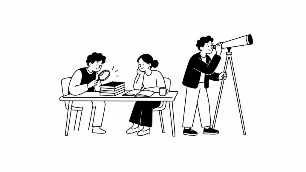 中小企業白書など公的調査から近年の経営課題のテーマを読み解くイラスト