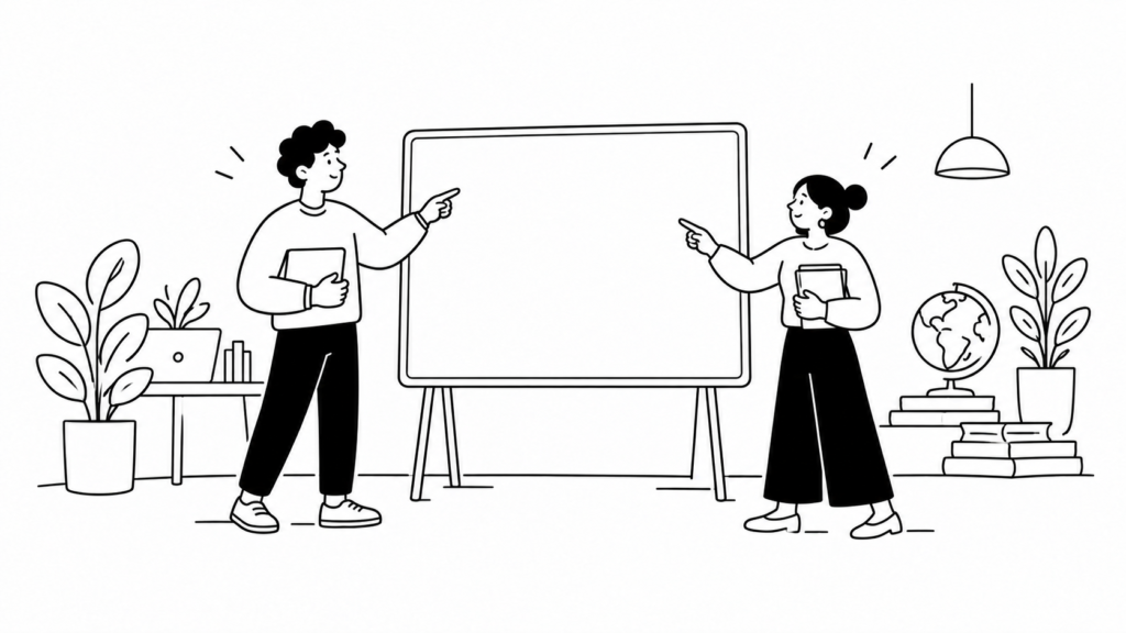 役割定義に着手する前のチェックリストを確認するイラスト